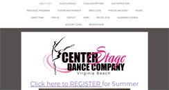 Desktop Screenshot of centerstagedancevb.com