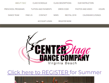 Tablet Screenshot of centerstagedancevb.com